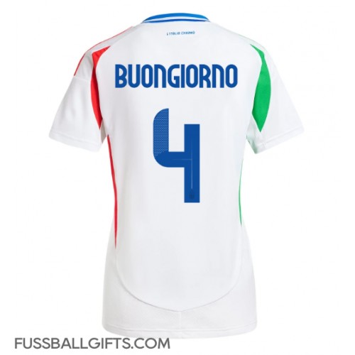 Italien Alessandro Buongiorno #4 Fußballbekleidung Auswärtstrikot Damen EM 2024 Kurzarm